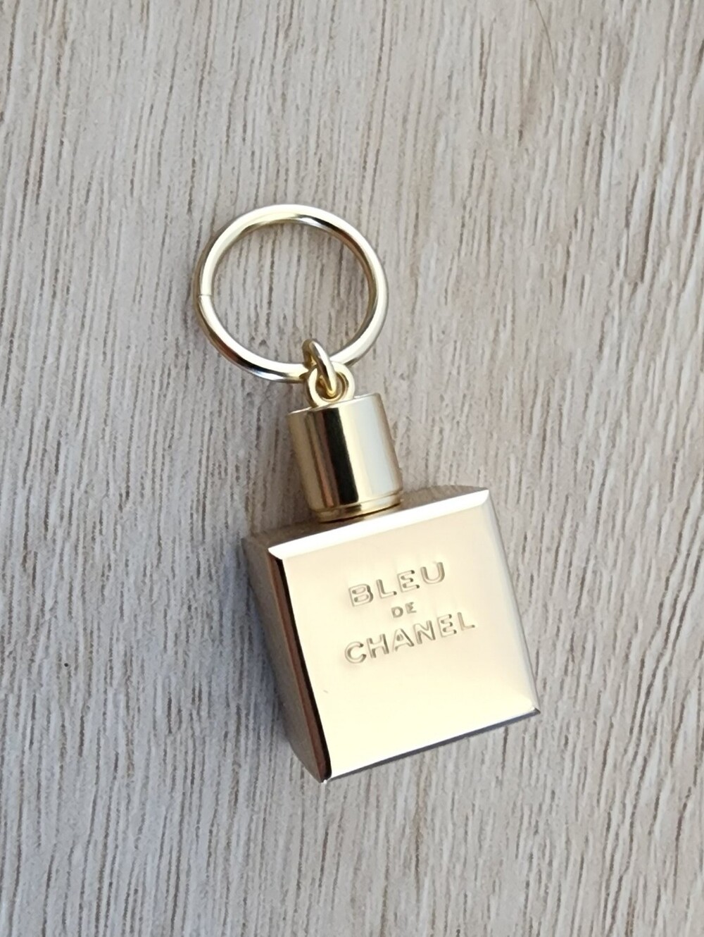 Bleu de Chanel Mini Gold bottle charm keyring Pendant New